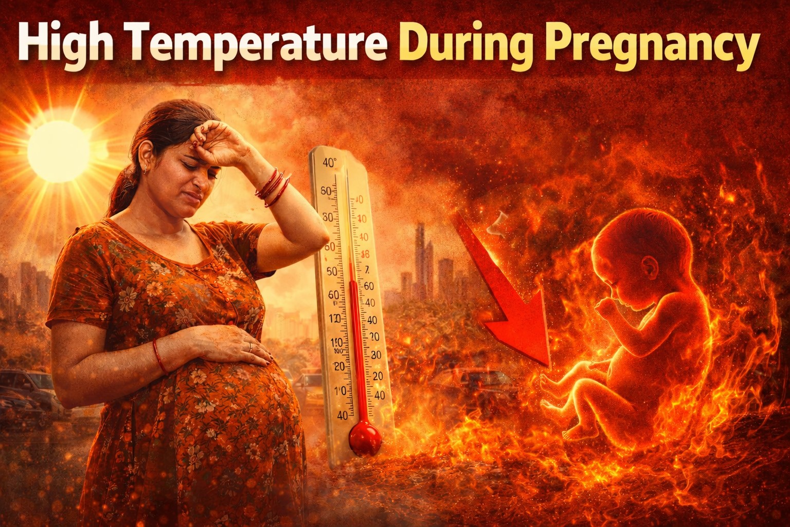High Temperature During Pregnancy के दौरान गर्भवती महिला गर्मी में