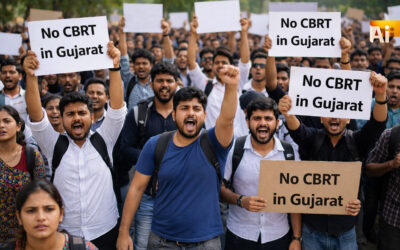 No CBRT in Gujarat की मांग को लेकर भर्ती परीक्षा के उम्मीदवारों का विरोध
