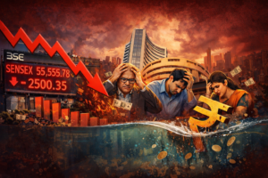 Stock Market Crash के दौरान सेंसेक्स 2400 अंक गिरने के बाद शेयर बाजार