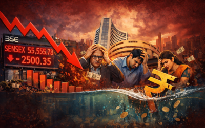 Stock Market Crash के दौरान सेंसेक्स 2400 अंक गिरने के बाद शेयर बाजार